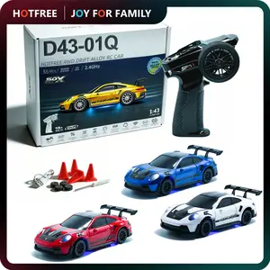 Hotfree 1/43 Mini RC Drift Car, 4WD Alloy Proportional Control Remote Control Car with Gyro, 2.4GHz High-Speed Drift Racing Toy, Metal Body, USB-C Rechargeable, Birthday Christmas Gifts for Boys Kids Adults