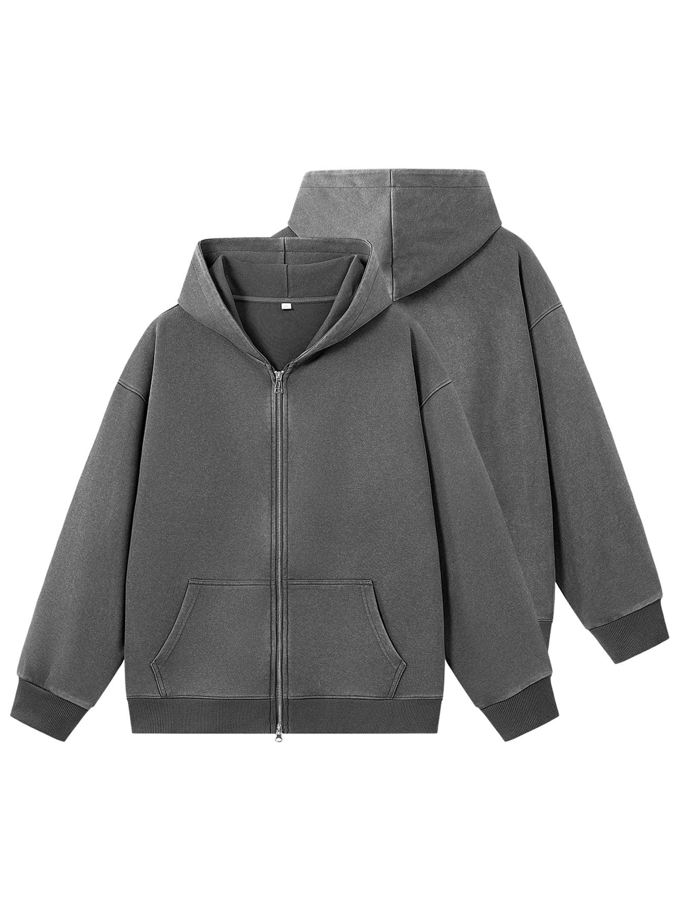 CCCMAI Cardigan hoodie men's hooded casual outdoor warm men's jacket American solid color zipper hoodie college style simple fashion versatile