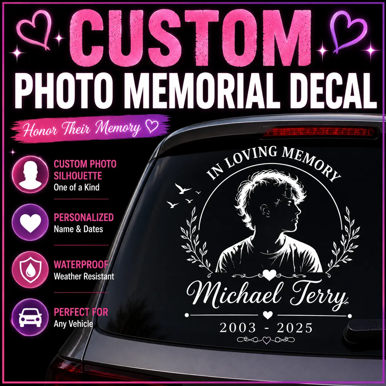 Personalized Photo Memorial Decal