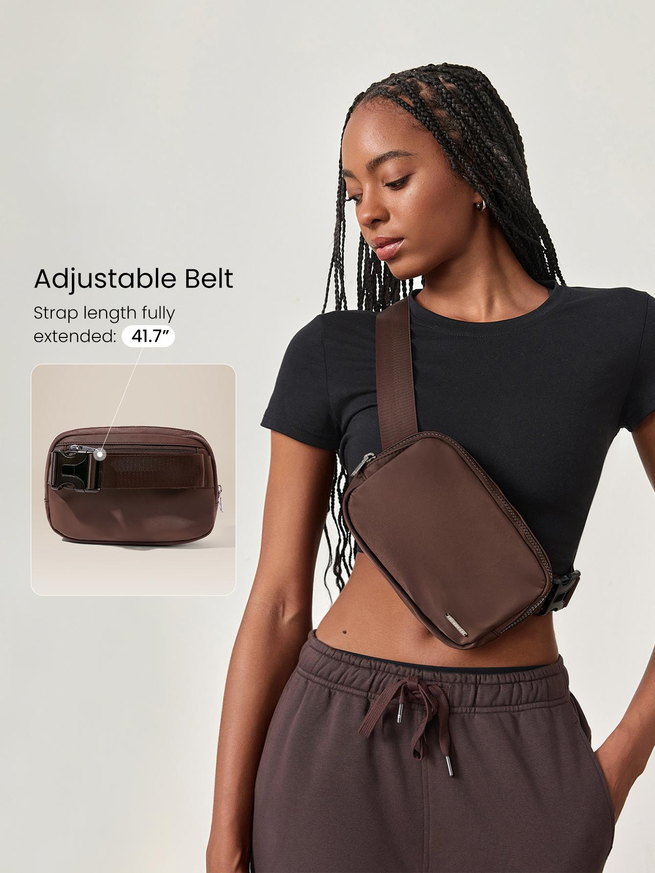 GLOWMODE 1L Zipper Everywhere Belt Bag Water Repellent Waist Crossbody Bags With Adjustable Strap