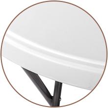 VINGLI 23.5/32" Plastic Folding Round Table Bar Height, HDPE Matrial with Gray Metal Finish, High Top Table for Outdoor Party, Cafes, Restaurants, Backyard, Dining Room, Wedding Event,1 Pack, White/Black