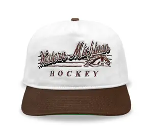Western Michigan Hockey Snapback: White Script