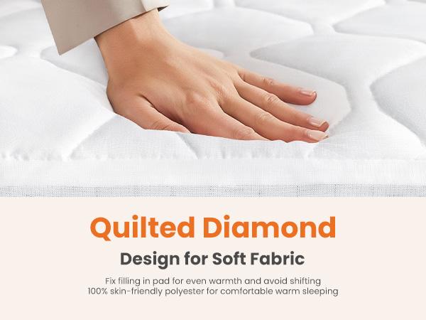 Heated Mattress Pad – Quilted Electric Bed Warmer with 12 Heat Settings, 10‑Hour Auto Shut‑Off, Machine Washable,White