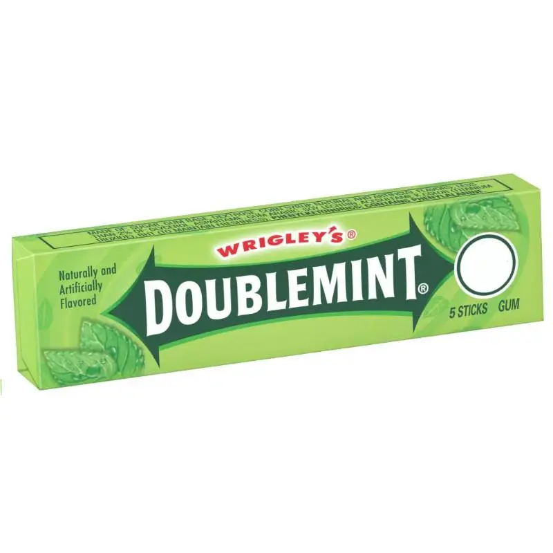 Wrigley's Doublemint Chewing Gum - 40 Packs (5 Sticks Each), Refreshing Mint Flavor, Fat Free, Sodium Free, Naturally and Artificially Flavored, Sharing-Friendly Fresh Breath Snack for All Ages (US Market)