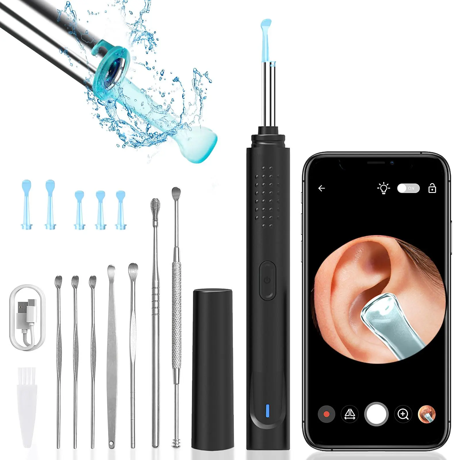 Intelligent visual ear scoop - Home portable earwax cleaner with camera Smart visual earwax scoop,  earwax removal kit, earwax removal kit that Ear Cleaning Kit