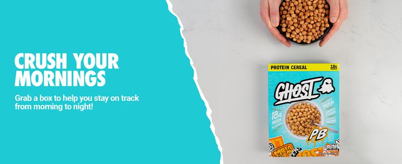 GHOST Protein Cereal, Marshmallows or Peanut Butter Flavor - Contains Lucky Charms Marshmallows or Crunchy Peanut Butter Cereal Puffs - 17G–18G Protein, Good Source of Calcium - Breakfast Cereal & Snack