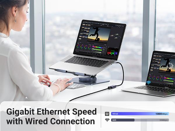 UGREEN USB C to Ethernet Adapter, Plug and Play 1Gbps Ethernet Adapter, Aluminum Case, (Thunderbolt 4/3 Compatible) to RJ45 Network Dongle, Compatible for MacBook Pro/Air, iPhone 16 Pro/Max, iPad, XPS