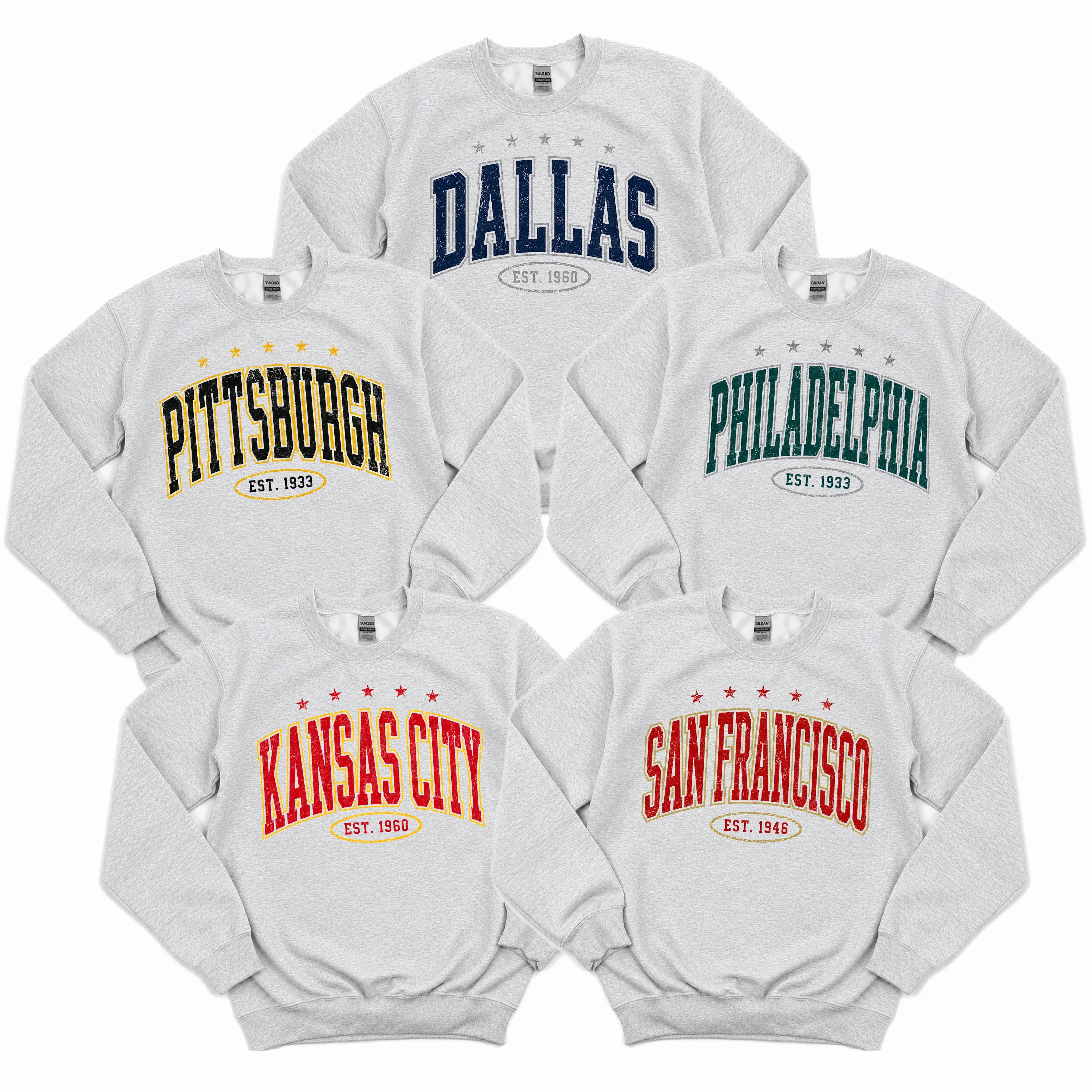 All Team Vintage Football Sweatshirt Apparel Classic