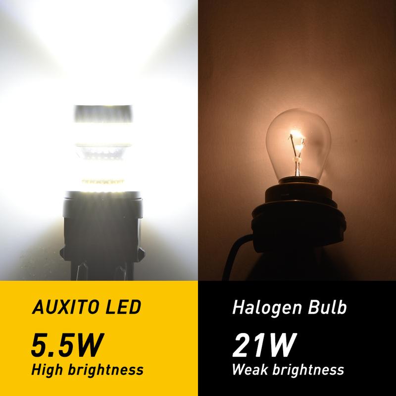AUXITO 3157 LED Bulb Backup Light Bulb 3156 3056 3057 4157 3047 4057 3457 LED Light Bulbs for Reverse Signal Blinker Tail Parking Brake Lights, 6000K White 2600 Lumens