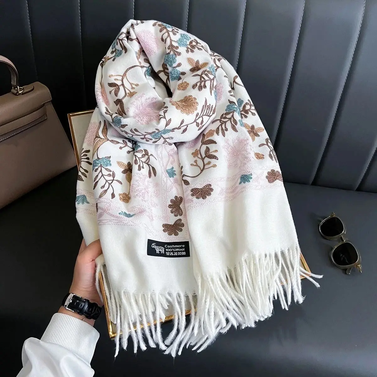 Women’s Winter Cashmere Scarf | Thick Wool Shawl & Wrap