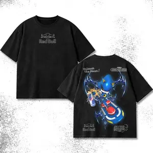 Retro Sonic Rider x Red Bull  Energy Shirt Washed Vintage, Dark Streetwear Graphic Tee, Energy Drink Hoodie Unisex, Designed for Motor Fans, Sportbike Culture, Speed Lovers & Urban Motorbike Style