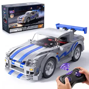 WISE BLOCK Turbo Glorious GT RC Building Car Set, Larger Scale Racing Car with Drift & Burnout Function, Includes Driver Minifigure, for Ages 8+ Collectible Model minilego race