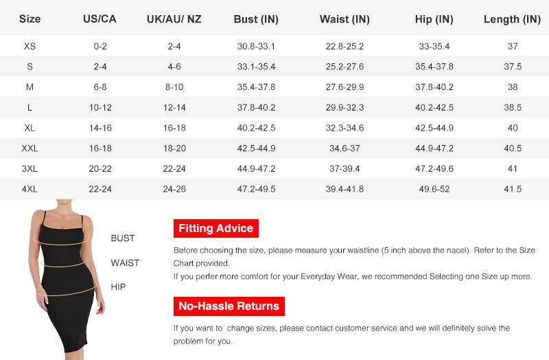 Popilush Slip Midi Dress Built-In Shapewear Spaghetti Straps Tummy Control Bodycon Sexy Casual Fabric