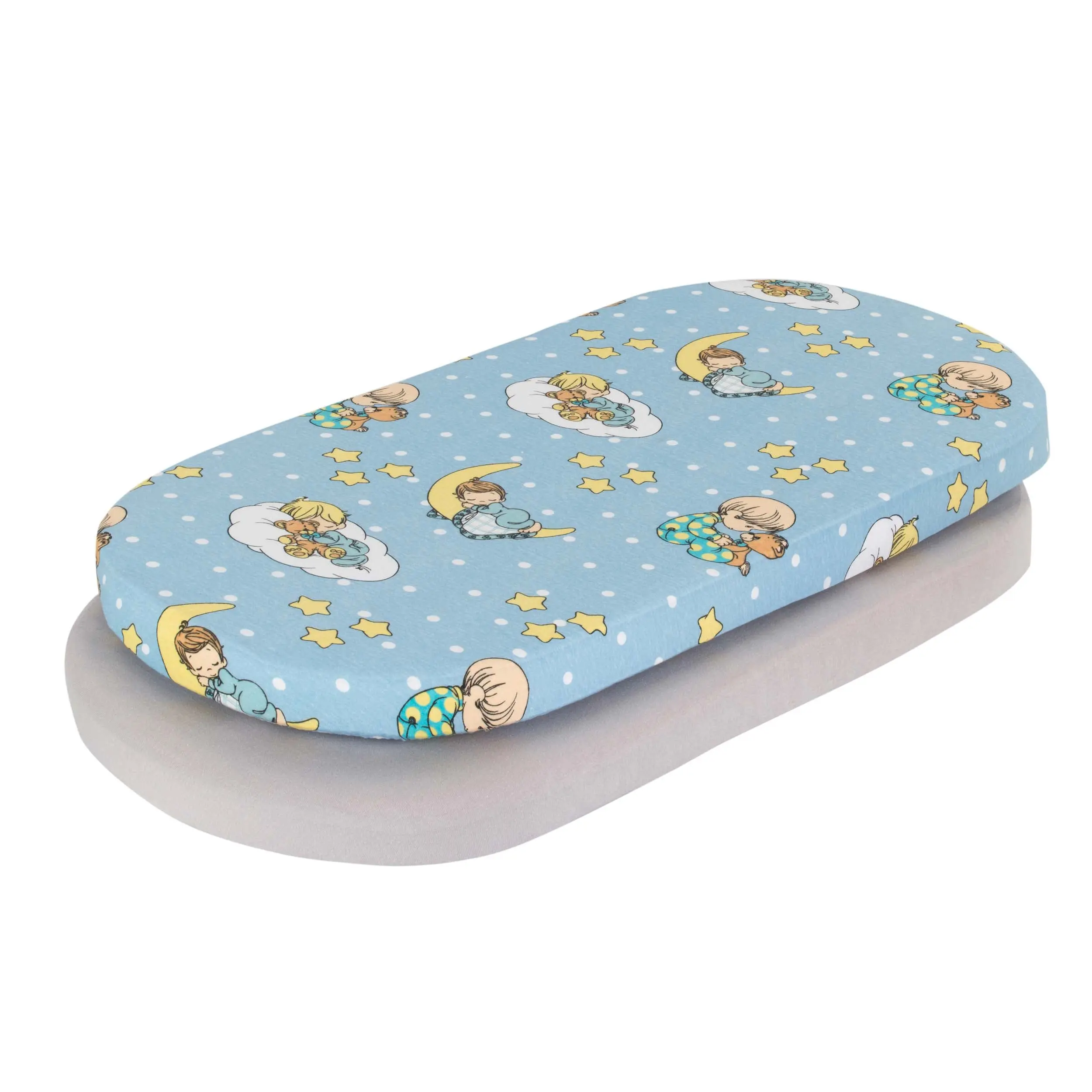 Precious Moments Boys 2-Pack Bassinet Sheets – 100% Cotton, Soft & Breathable, Fits Oval & Rectangle Mattresses- By Everyday Kids 