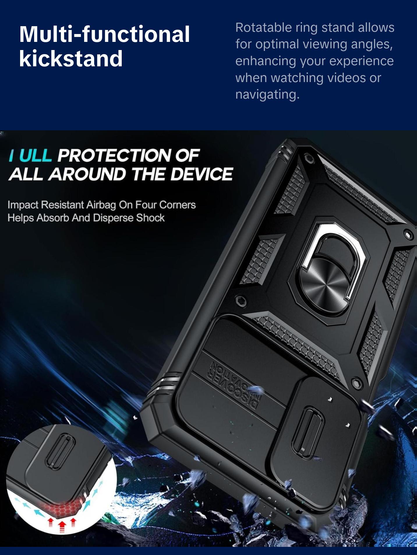 Sansumg Galaxy A16-5G Phone Case: Galaxy A16 5G Screen Protector [2 Packs] with Camera Cover, Military-Grade Heavy Duty Protection Cell Android Basic Funda para Samsung Galaxy A 16 5G Phone, Black