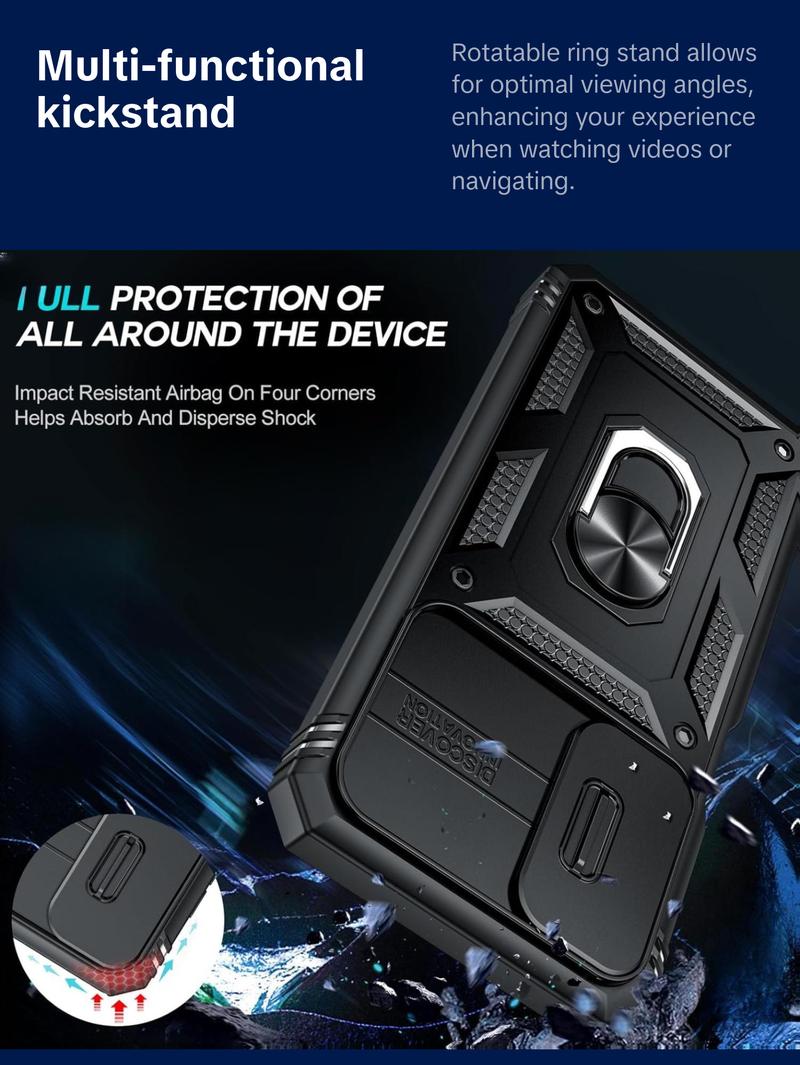 Sansumg Galaxy A16-5G Phone Case: Galaxy A16 5G Screen Protector [2 Packs] with Camera Cover, Military-Grade Heavy Duty Protection Cell Android Basic Funda para Samsung Galaxy A 16 5G Phone, Black