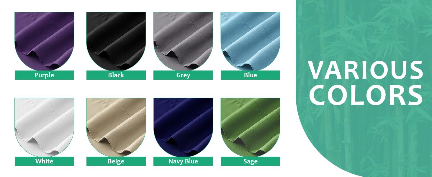 Lux Decor 4pc Bamboo Sheet Set, Cooling Bed Sheet Set, Ultra-Soft Deep Pocket Hotel Style Bedding Set, Wrinkle-Free & Fade Resistant Sheets with Pillowcase, Decorative Bedsheet Sets, Durable Bedding Accessories