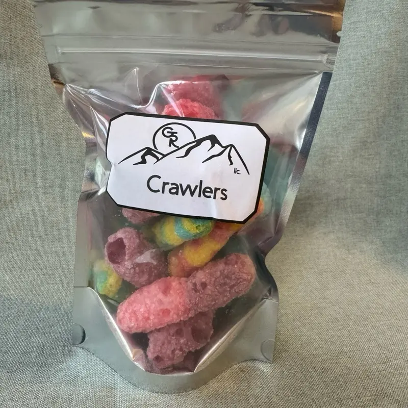 Crawlers Freeze Dried Gummy Worm Candy - Fruit Flavored Treats