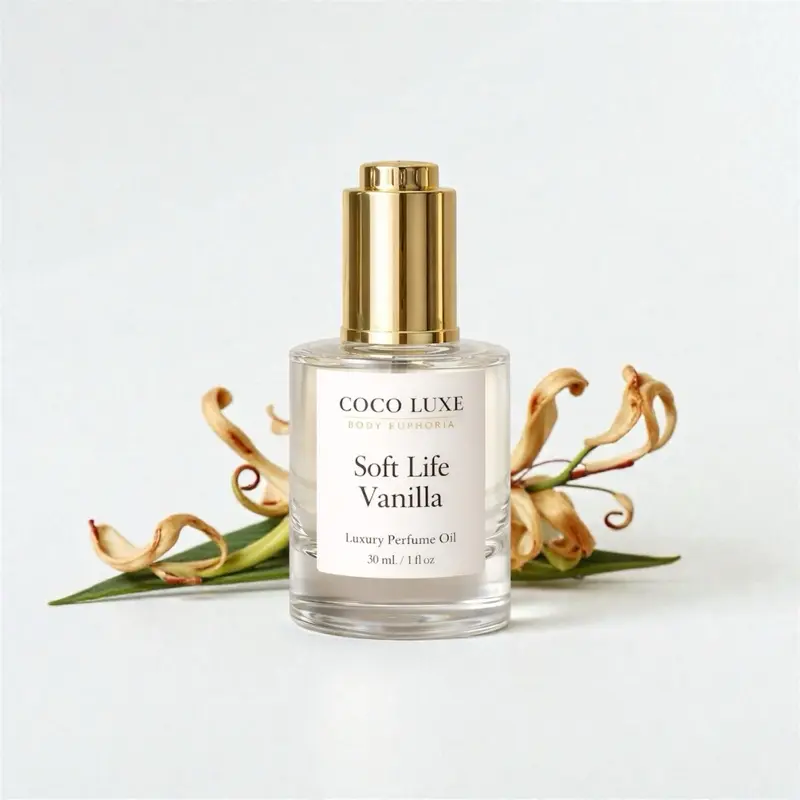 Soft Life Vanilla Perfume Oil – Warm Vanilla Bean, Tonka & Cashmere | Long Lasting Skin Scent | Luxury Fragrance Oil- non toxic perfume