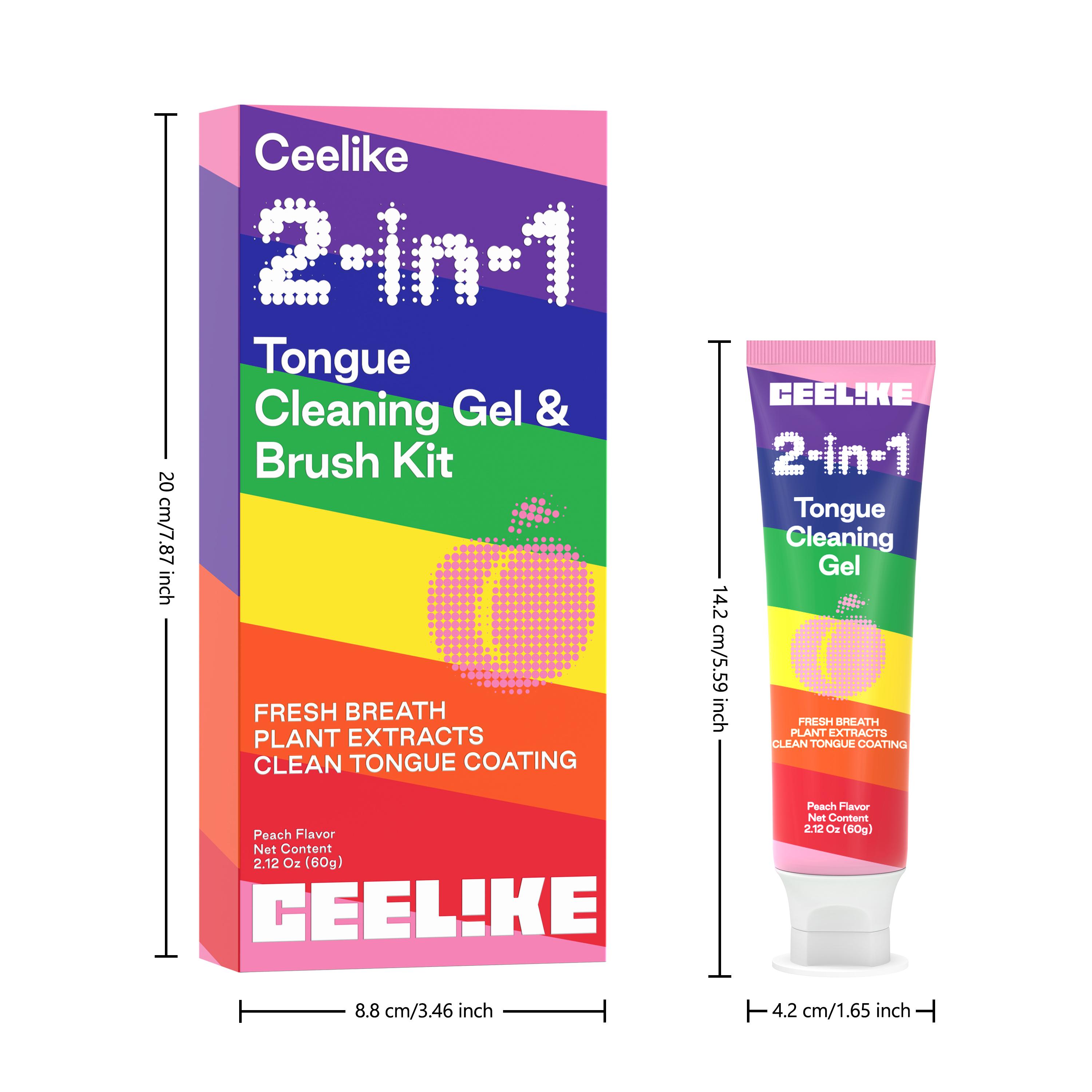 Ceelike Tongue Cleaning Gel & Brush Kit | Gentle Tongue Care for Fresh Breath & Complete Oral Health
