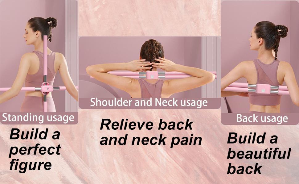 Posture Corrector & Hunchback Corrector - Yoga Stick Stretching Tool for Humpback Correction - Adjustable Retractable Design for Adults & Kids - Doctor Recommended Back Support Healthcare