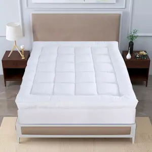 4 in Thick Quilted Cooling Mattress Topper Pad, Foldable Breathable Material Bed Topper 4 in Thick Quilted Cooling Mattress Topper Pad, Foldable Breathable Material Bed Topper