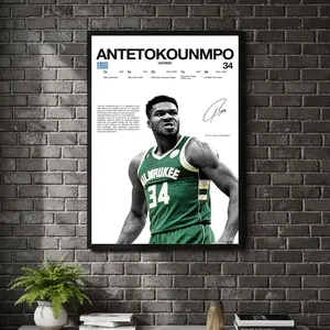[ SPORT UNFRAMED - SALE UP TO 45% ] Giannis Antetokounmpo Hardline Series Basketball Sports Poster MVP Wall Art