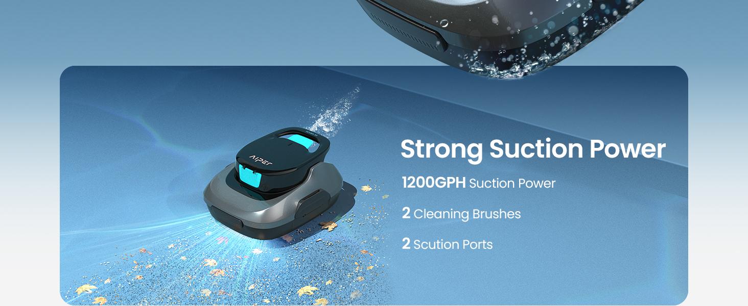 FLAT ABOVE-GROUND POOL CLEANER, AIPER Robotic Pool Cleaner, Cordless Robotic Pool Vacuum, Lasts up to 90 Mins, Ideal for Above Ground Pools