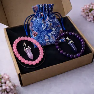 Valentine’s Day Gift For Women, Bracelet & Pendant Gift Set for Everyday Wear, Gift Wrapped Box.