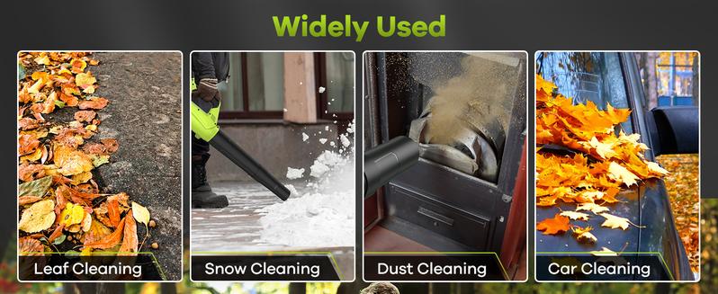 WolfeMen Leaf Blower 20V Cordless Electric Blower with 2 2.0Ah Batteries & 1 Hour Fast Charger Lightweight for Patio Cleaning Lawn Care Blowing Fallen Leaves and Dust Portable