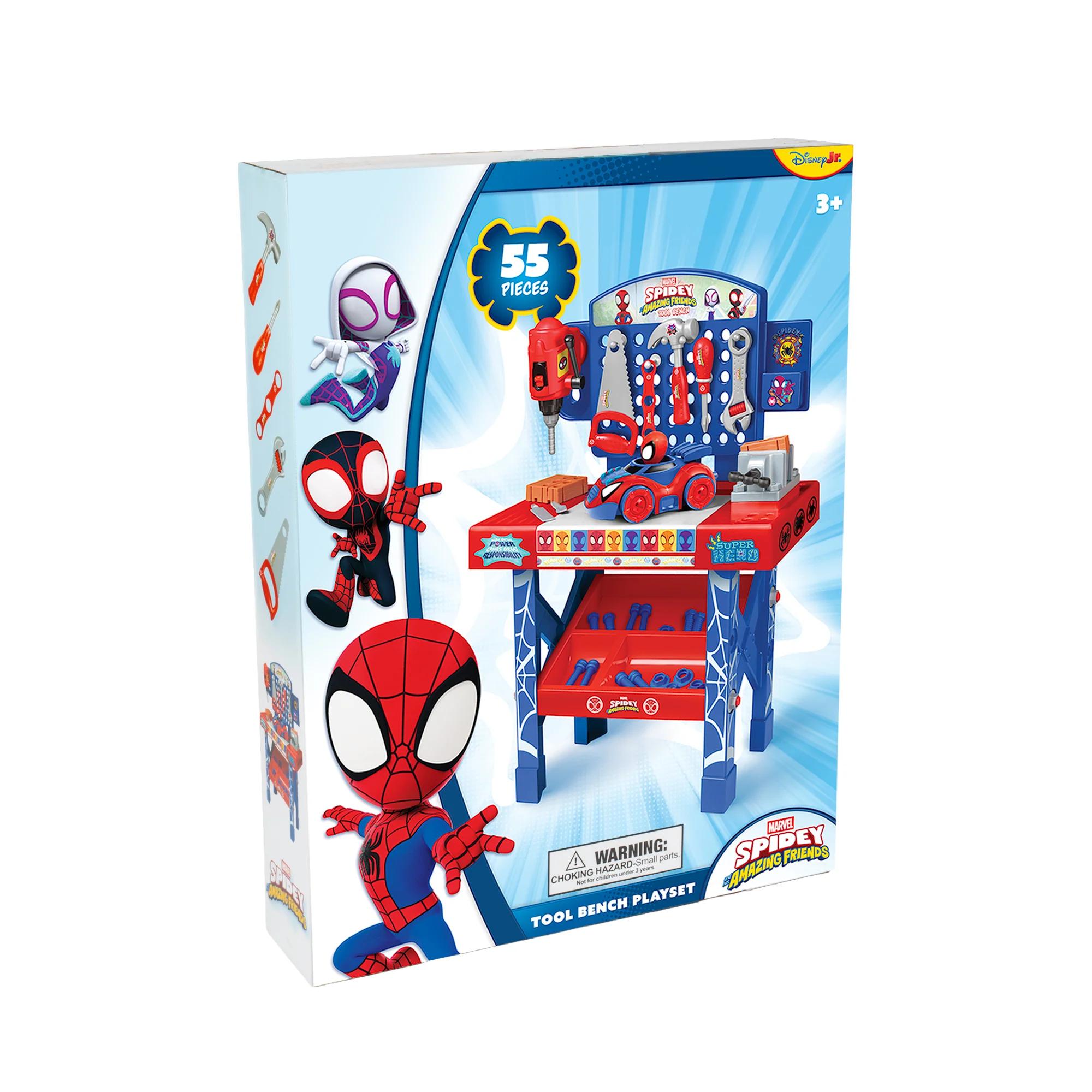 Marvel Spider-Man | Spidey and His Amazing Friends | Team Nascar | Transformers Pit Stop Tool Bench Playset - Pretend Play & Real Tool Fun for Kids Age 4+; Official Licensed Marvel Spider-Man | Spidey and His Amazing Friends | Team Nascar | Transformers Pit Stop Tool Bench Playset - Pretend Play & Real Tool Fun for Kids Age 4+; Official Licensed
