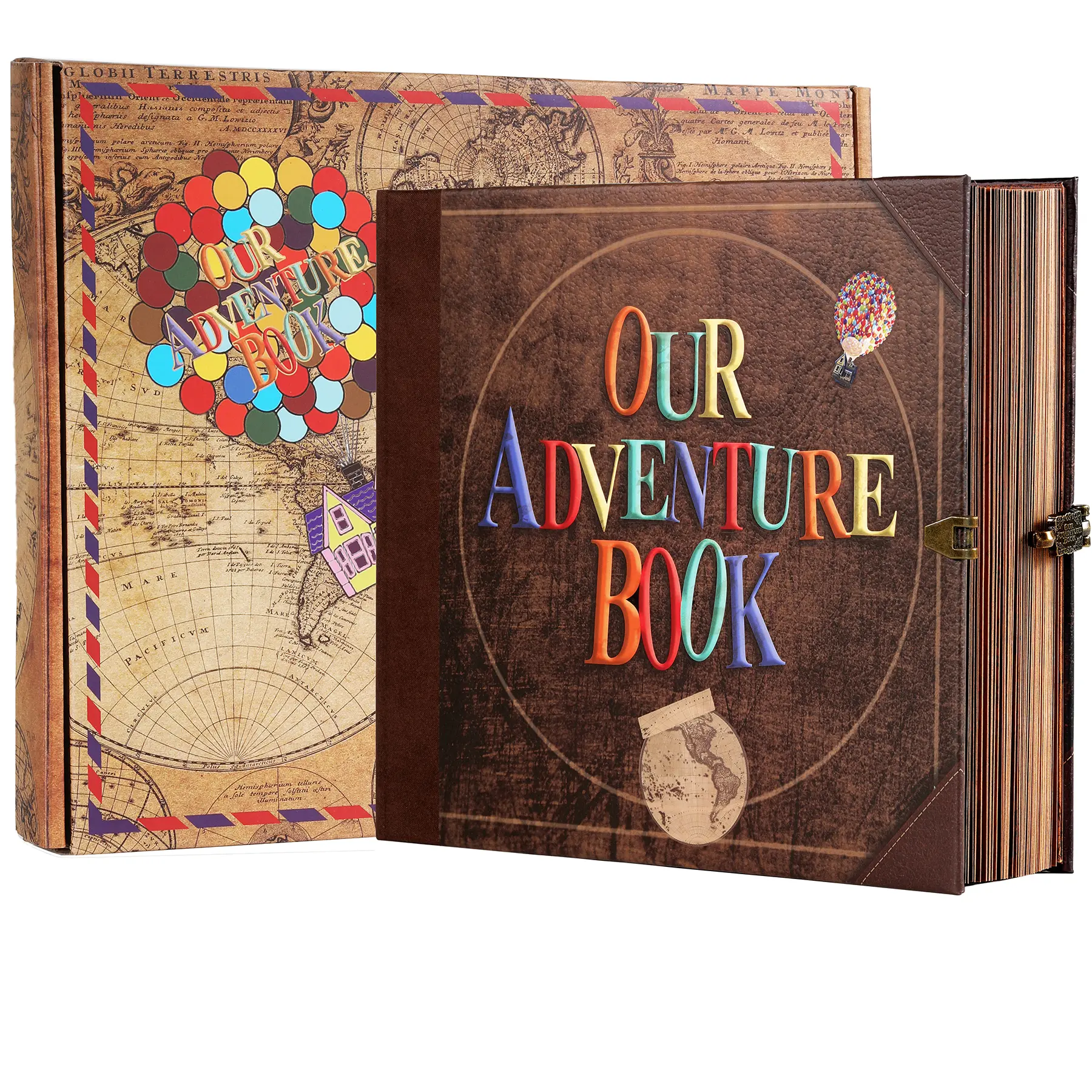 Our Adventure Book 8.66 * 7.67 inches 146 pages Travel Diary Album Scrapbook, Retro Style Travel Souvenir, Retro Message Book DIY Anniversary Wedding Travel Writing Friend Birthday Gift, Valentine's Day, Halloween, Christmas, New Year Ideal Gift