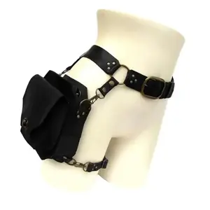 Medieval Steampunk PU Leather Waist Bag �C Drop Leg Thigh Pack, Motorcycle Fanny Bag & Thigh Wallet for Women, Perfect for Cosplay, Biking, and Outdoor Activities