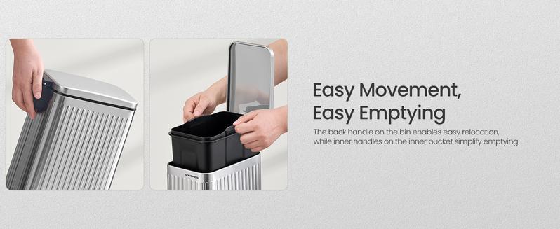 SONGMICS Bathroom Trash Can, 1.6-Gallon (6 L) Trash Bin with Lid, Slim for Small Spaces, Stainless Steel Garbage Can, Soft Close SONGMICS Bathroom Trash Can, 1.6-Gallon (6 L) Trash Bin with Lid, Slim for Small Spaces, Stainless Steel Garbage Can, Soft Close
