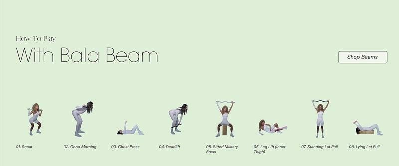 Bala Beam - 36" Ergonomic Strength Training Bar with Soft Silicone Coating Yoga Equipment Workout Bands