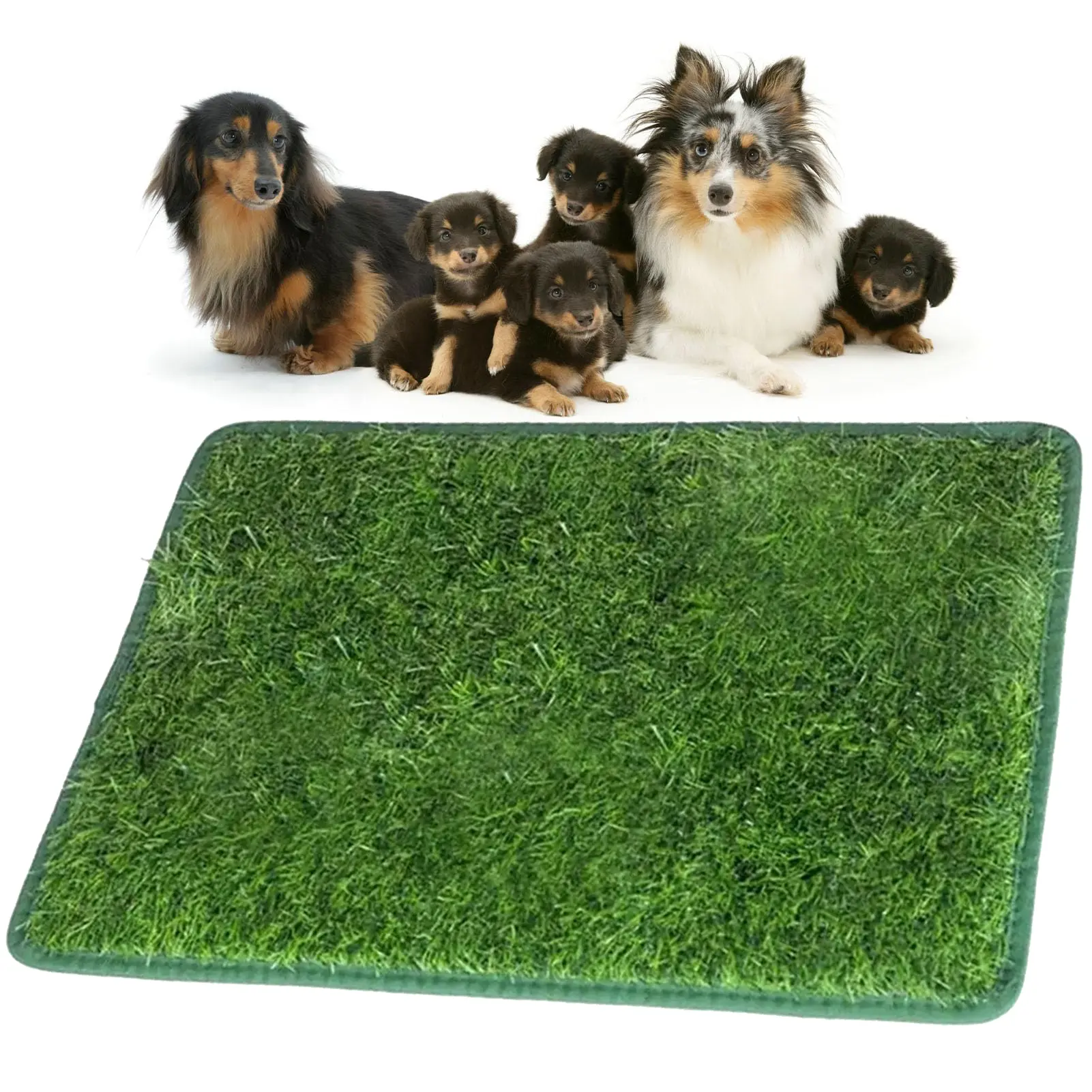 Waterproof Rubber Backing Artificial Grass Mat for Dog Potty Training Soft Synthetic Turf Dog Pee Pad, Easy to Hose Off & Dry Reusable Pet Rug, All-purpose Indoor Outdoor Mat for Puppy Toilet, Pet Food Place Mat and Pet Relax Area