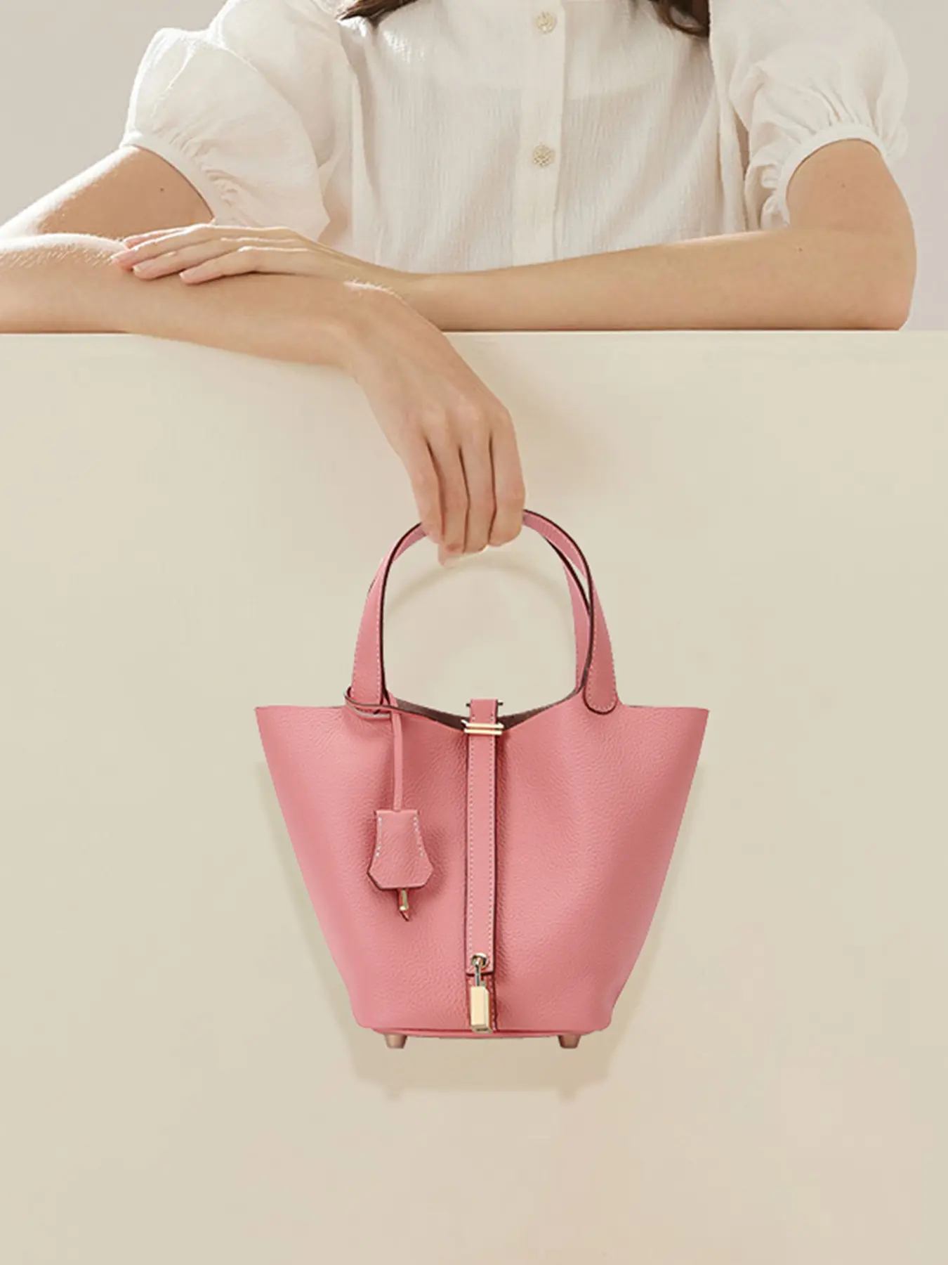 SADI Women’s Cowhide Solid Leather Handbags, with Pouch Bag as Gift. Casual Style for Everyday Use, Unique Bags, Stylish Shopper Handbag, Classic Casual Handheld Picnic Basket - Women's Bag 18cm,back to school,back to school haul