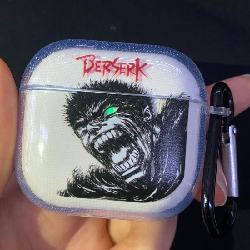 Anime Inspired Wireless Earphone Berserk Solo LVL Soul Eater Protective Case Manga Cover for Air-pods4/3/pro2 Gaming Earbud Protection Audio Aesthetic Headset #FallFreshness