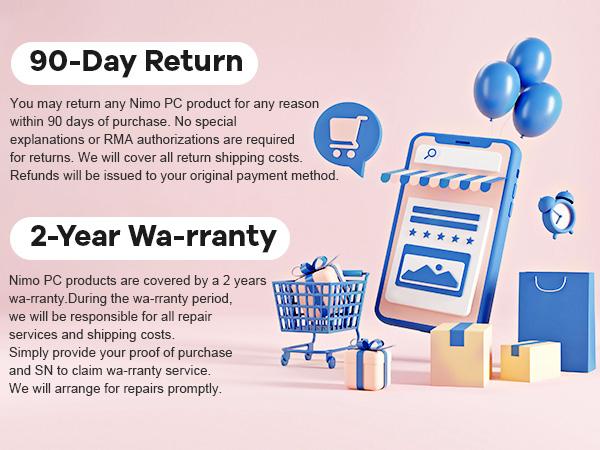 NIMO Mini PC Desktop, 12th Gen N100(Beat i3 1115G4) Mini Desktop Computers with USB3.2 BT5.2 WiFi 6, 8GB/16GB RAM 256GB/512GB/1TB SSD 4K Triple-Monitor Display Micro Computer for Student Home Office