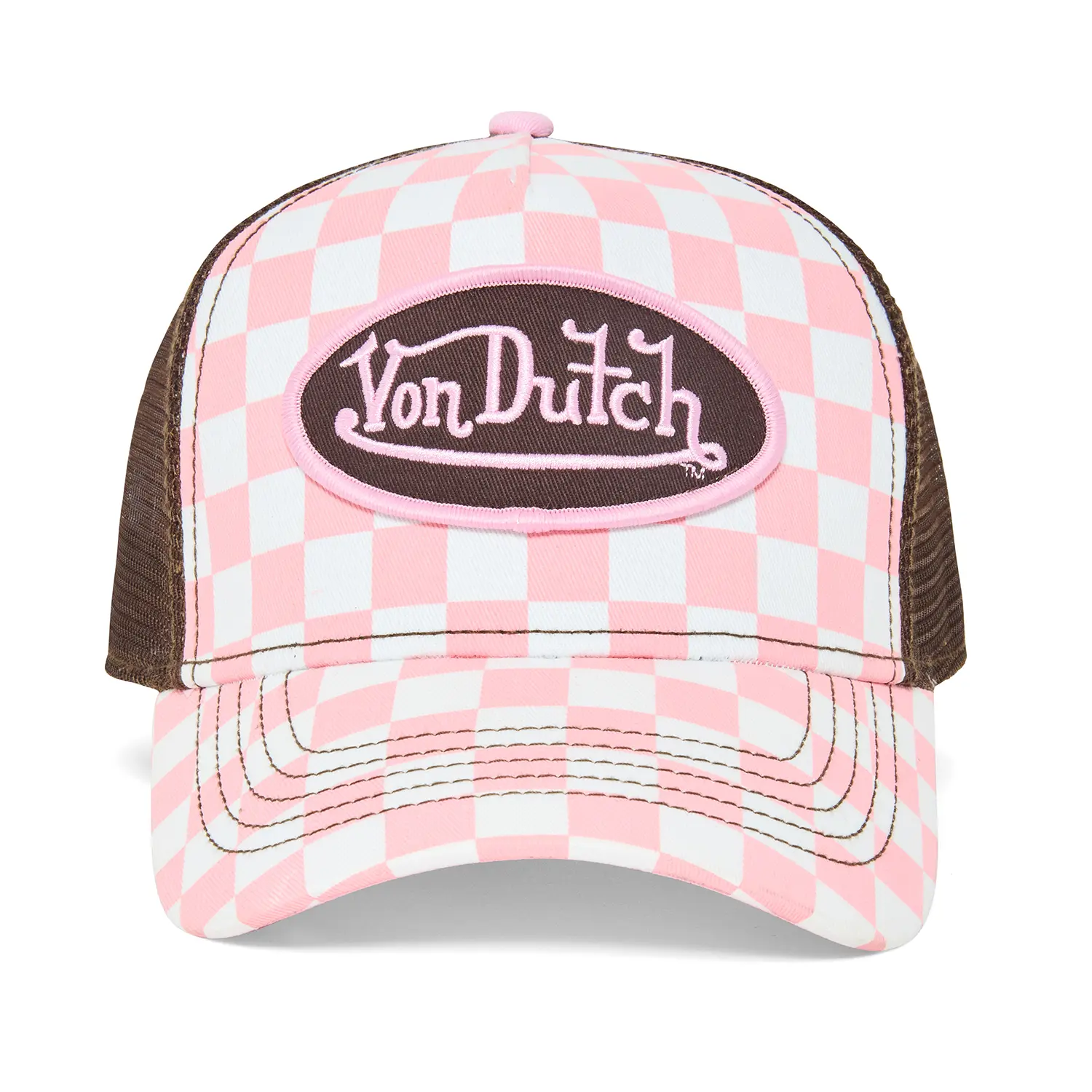 Pink Checker Trucker Hat