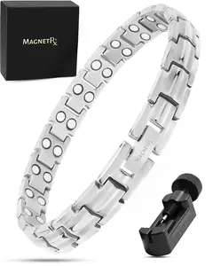 MagnetRX Women's Ultra Strength Silver Titanium Magnetic Bracelet