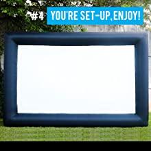 GARVEE 20FT Inflatable Projector Screen with Air Blower, 16:9 Screen Ratio, Easy to Carry Storage Bag, Ideal for Outdoor Movie Nights