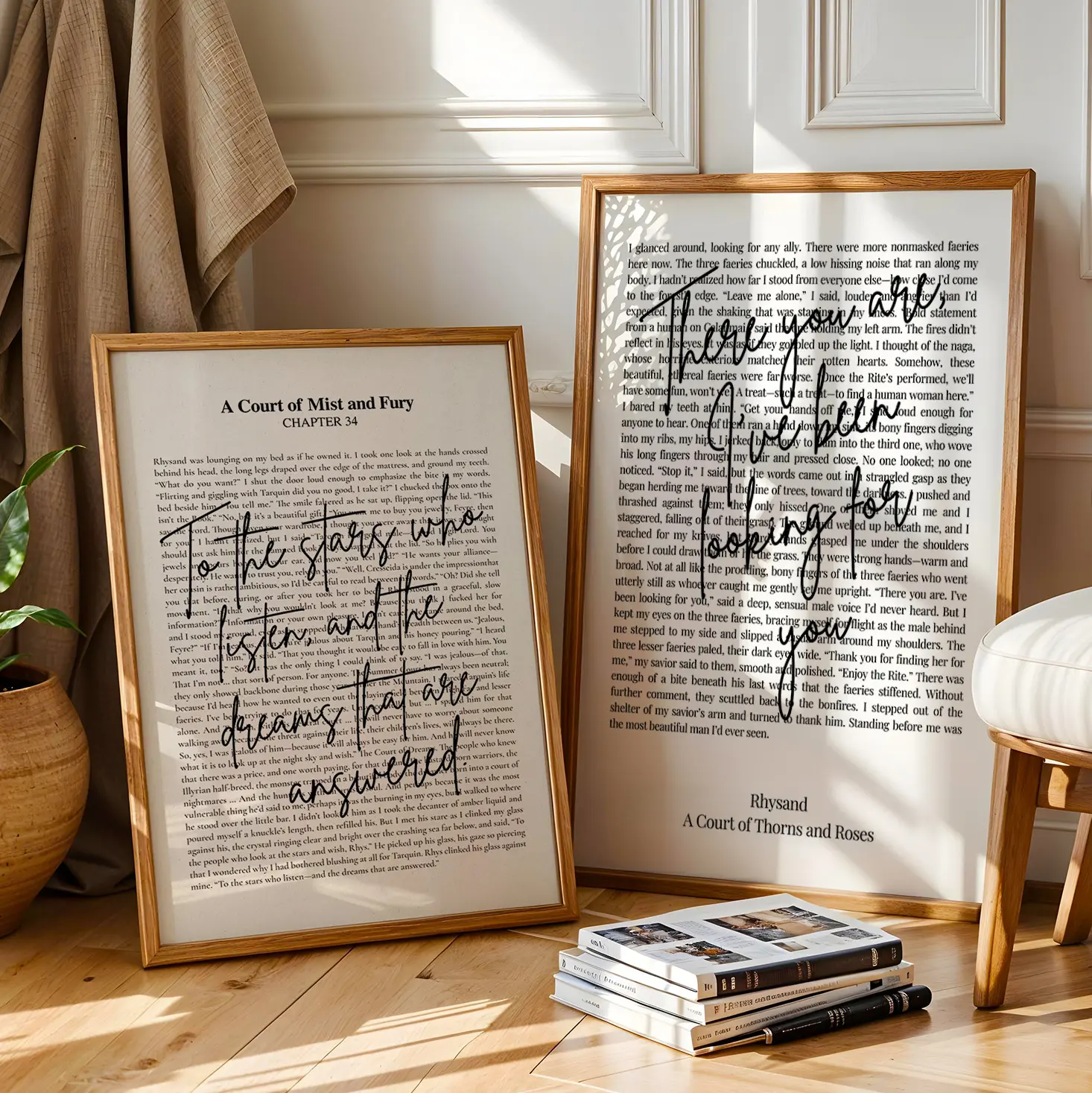 ACOTAR To the stars who listen quote unframed print | Sarah J Maas Poster | Minimalistic Bookish Quote Wall Art | Rhysand | Velaris Chapter 34
