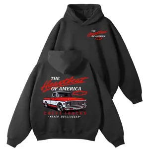 The Heartbeat Of America Chevy Trucks Hoodie, Sweatshirt, T-Shirt, Old School Chevy Truck Pride Statement Hoodie, Classic Red Chevrolet Shirt, Vintage American Truck Merch