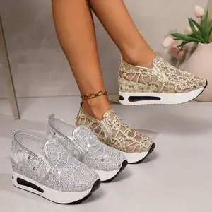 Women's Mesh Breathable Sneakers Fashionable & Versatile Thick Sole Increases Height Perfect for Various Occasions