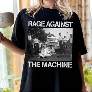 Bernie Sanders Anti Oligarchy Political Activism T-Shirt Featuring 1963 Arrest Photo And Rage Against The Machine Resistance Design