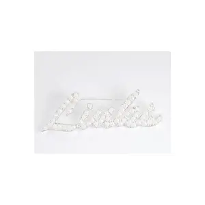 Links, Inc. Silver Cursive Lapel Pin with Pearls
