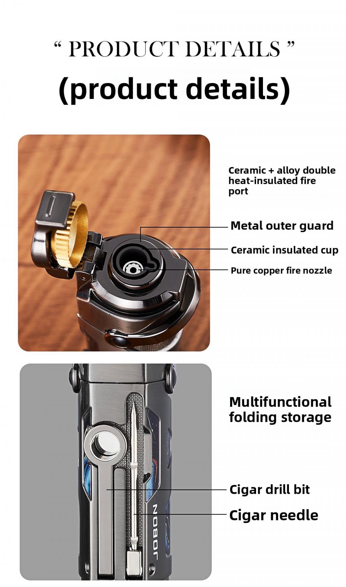 Multi Functional Windproof Gas Lighter, Personalized Rocker Arm Ignition, Refillable Fuel, Full Metal Pocket Lighter, Suitable For Business Gifts, Collections, Candle, Smoker Tools(Fuel Not Included)