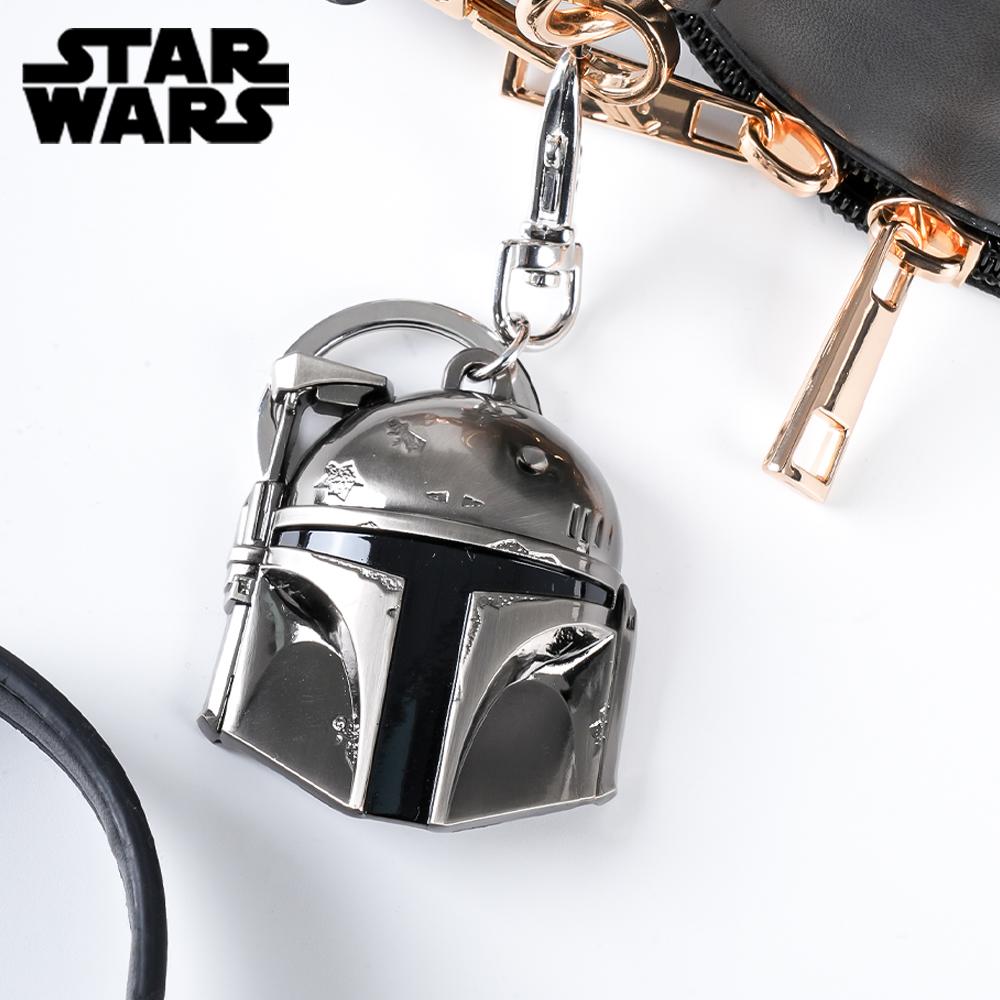 Star Wars Keychain Silver Metal Alloy Bag Clip Official License 1pc Boba Fett The Mandalorian Din Djarin Helmet Grogu Yoda 3D Carving Keyring Movie Collection Explore Space Gifts Drop-proof Key Chain