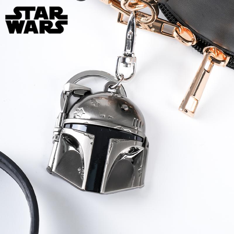Star Wars Keychain Silver Metal Alloy Bag Clip Official License 1pc Boba Fett The Mandalorian Din Djarin Helmet Grogu Yoda 3D Carving Keyring Movie Collection Explore Space Gifts Drop-proof Key Chain